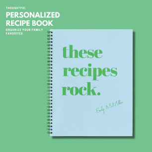 Deze Recepten Rock Kleurrijk Blauw en Groen Recept Notitieboek