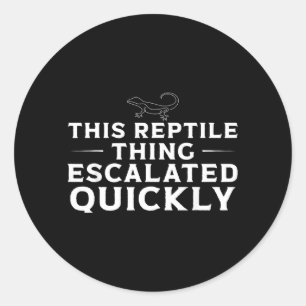 Deze reptielenzak liep snel uit de hand, grappige ronde sticker