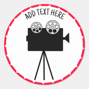 Deze Retro Movie Projector op maat gemaakt Ronde Sticker