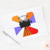 Deze Retro Pop Art Movie Projector op maat gemaakt Vierkante Sticker (Envelop)