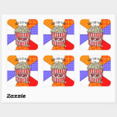 Deze Retro Pop Art Popcorn op maat gemaakt Vierkante Sticker (Vel)