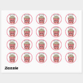 Deze Retro Popcorn werd gepersonaliseerd Ronde Sticker (Vel)