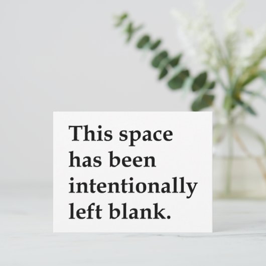 Deze ruimte leeg briefkaart (Staand voorkant)