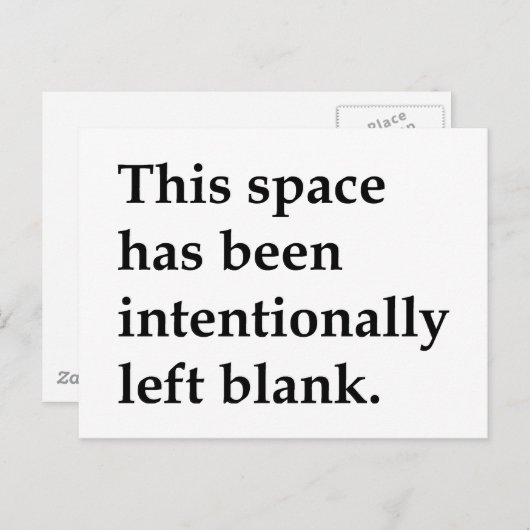 Deze ruimte leeg briefkaart (Voorkant / Achterkant)