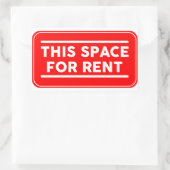 Deze ruimte te huur rechthoekige sticker (Tas)