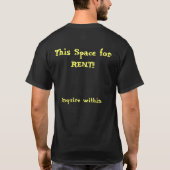 Deze ruimte voor huur! t-shirt (Achterkant)