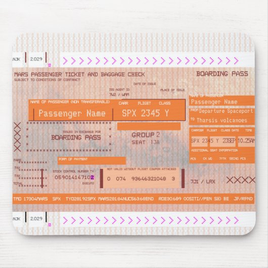 Deze ruimtevlucht met Mars-reispas wijzigen Muismat (Voorkant)