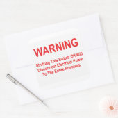 Deze schakelaar koppelt de stroomtoevoer af vierkante sticker (Envelop)