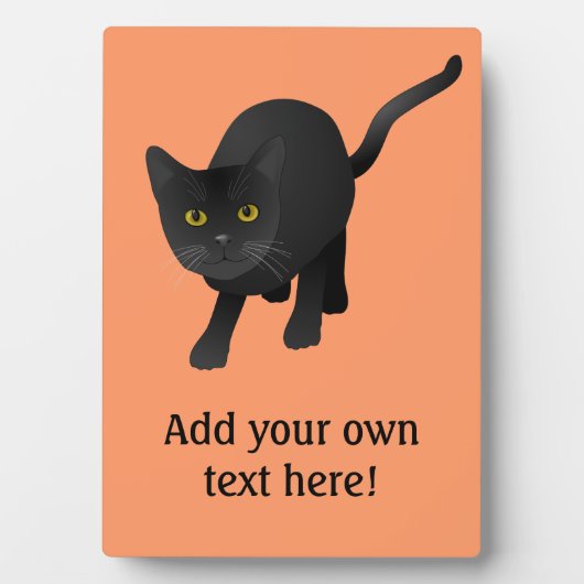Deze schattige zwarte kat personaliseren fotoplaat (voorkant)