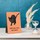 Deze schattige zwarte kat personaliseren fotoplaat (Zijkant)