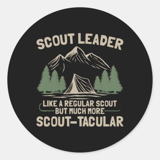 Deze scoutsleider is scoutingleider ronde sticker (Voorkant)