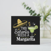 Deze Senorita heeft een Margarita Cinco De Mayo no Kaart (Staand voorkant)