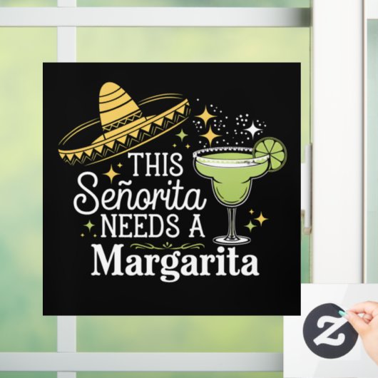 Deze señorita heeft een Margarita Cinco De Mayo no Raamsticker (Huis)