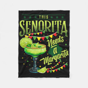 Deze Senorita heeft een Margarita Grappige Cinco d Fleece Deken