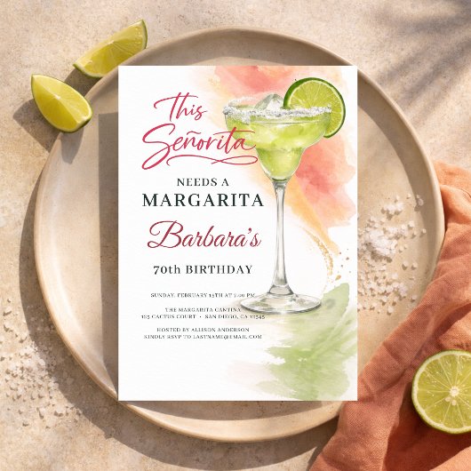 Deze Señorita heeft een Margarita nodig 70ste Fies Kaart