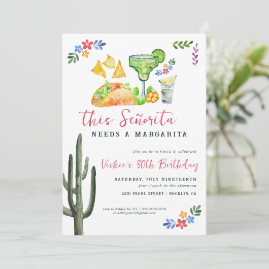 Deze Señorita heeft een Margarita nodig | Mexicaan Kaart (Staand voorkant)