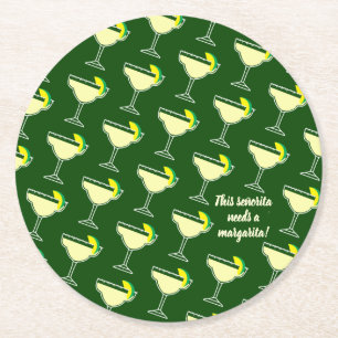 Deze señorita heeft een margarita nodig ronde kartonnen onderzetter
