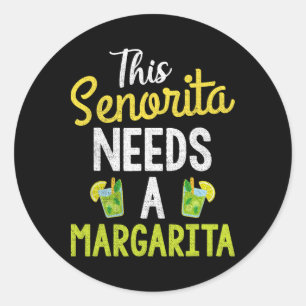 Deze senorita heeft een margarita vrouwen grappige ronde sticker