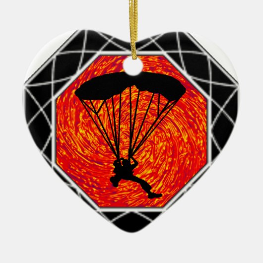 DEZE SKYDIVING KERAMISCH ORNAMENT (Voorkant)