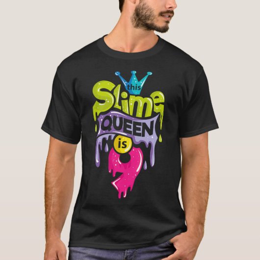 Deze Slime Queen is 9 9e Verjaardag Slime T-shirt (Voorkant)