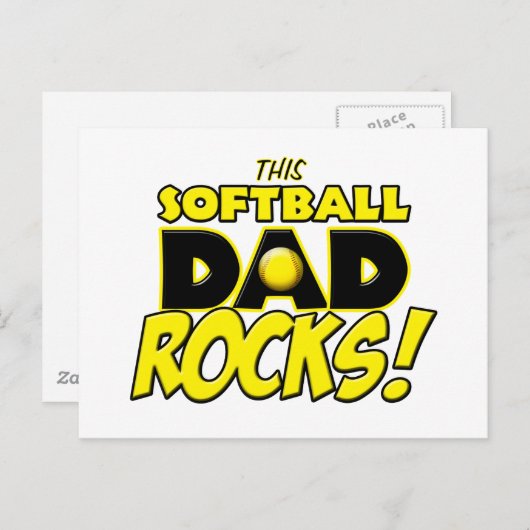Deze Softball Dad Rocks copy.png Briefkaart (Voorkant / Achterkant)