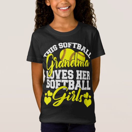 Deze Softball Grandma houdt van haar Softball Girl T-shirt (Voorkant)