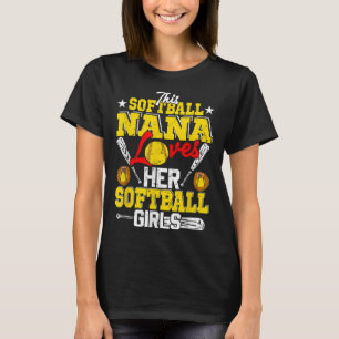 Deze Softball Nana houdt van haar Softball Girls M T-shirt