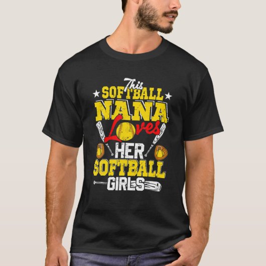 Deze Softball Nana houdt van haar Softball Girls M T-shirt (Voorkant)
