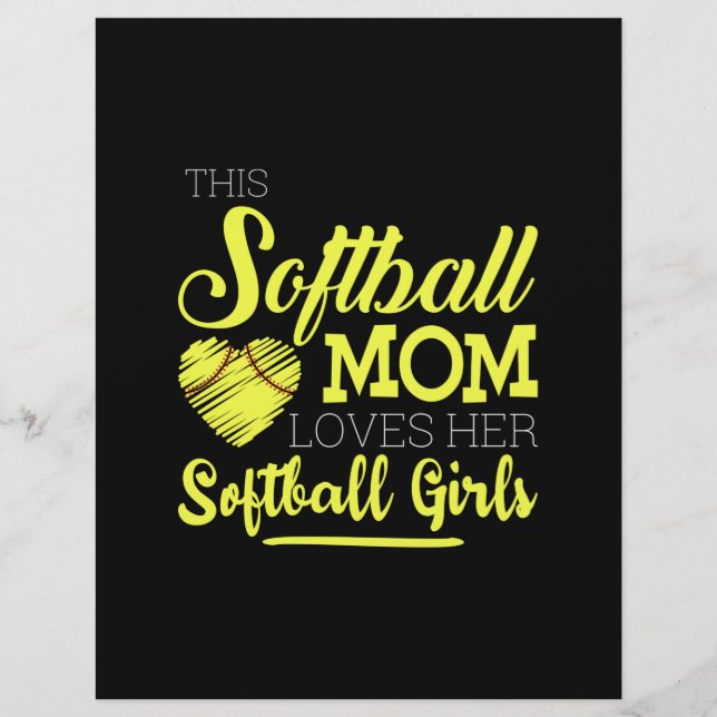 Deze softbalmoeder houdt van haar Softball Girls Briefhoofd (Voorkant)