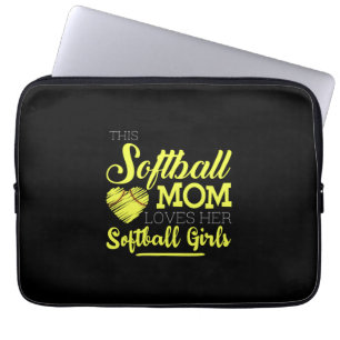 Deze softbalmoeder houdt van haar Softball Girls Laptop Sleeve