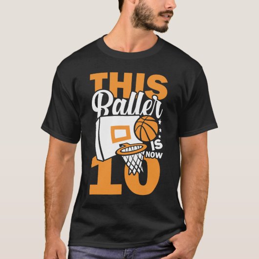 Deze speler is nu 10 - 10 - 10-jarige Basketball T-shirt (Voorkant)