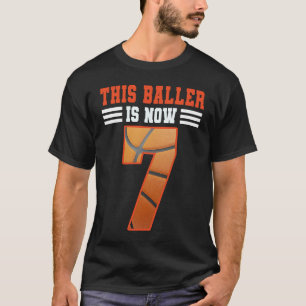 Deze speler is nu 7 Basketball 7e verjaardag 7 jaa T-shirt