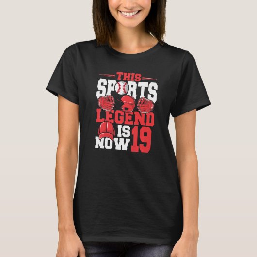 Deze sportlegger is nu 19 honkbalspel 19e biB T-shirt (Voorkant)