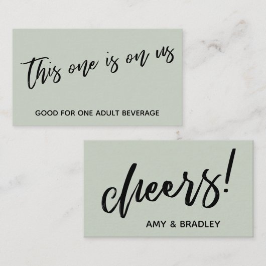 Deze staat op het US Handwriting Sage Drink Ticket Informatiekaartje (Voorkant / Achterkant)