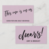 Deze staat op ons Casual Mauve Drink ticket Informatiekaartje (Voorkant / Achterkant)