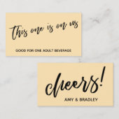 Deze staat op ons Casual Peach Drink ticket Informatiekaartje (Voorkant / Achterkant)