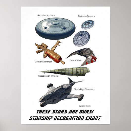 DEZE STERREN ZIJN VAN ONS! Starship Recognition Po Poster (Voorkant)