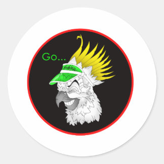 Deze sticker zegt: vergeet nooit anderen! Rond