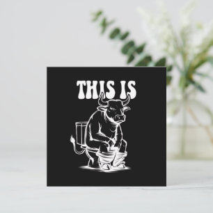 Deze stier zit op een toilet Grappige western  Kaart