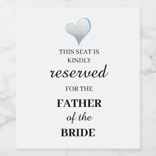 Deze stoel is gereserveerd voor de vader van de wijn etiket (Enkel label)