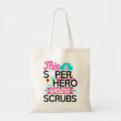 Deze Superheld Draagt Operatiekleding Verpleegster Tote Bag (Voorkant)