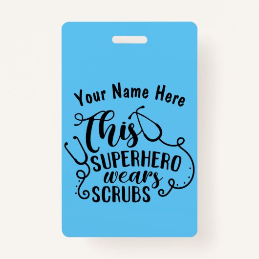 Deze superheld Wars Scrubs - Aangepaste naam Badge (Voorkant)