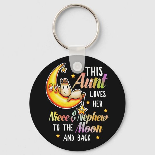 Deze tante houdt van haar nicht Nephew naar de maa Sleutelhanger (Voorkant)