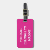 Deze tas behoort tot de naam gepersonaliseerd Baga Bagagelabel (Voorkant verticaal)