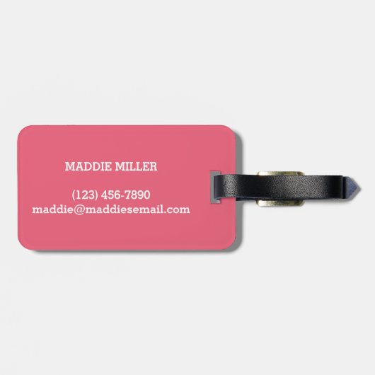 Deze tas behoort tot de naam gepersonaliseerd Baga Bagagelabel (Achterkant horizontaal)