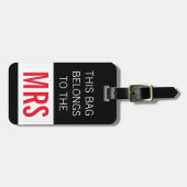 Deze tas behoort tot mevrouw Hot Pink Bagagelabel (Voorkant horizontaal)