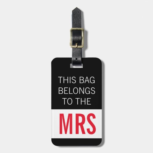 Deze tas behoort tot mevrouw Hot Pink Bagagelabel (Voorkant verticaal)