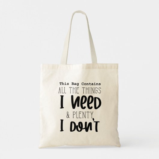 Deze tas bevat alle dingen die grappige Canvas tas (Achterkant)