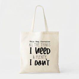 Deze tas bevat alle dingen die grappige Canvas tas