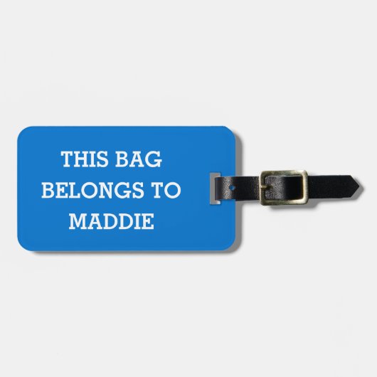 Deze tas is eigendom van Naam Gepersonaliseerde Ba Bagagelabel (Voorkant horizontaal)